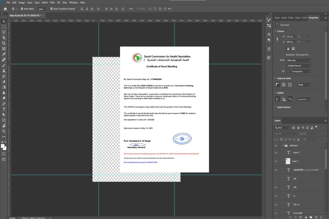 Modèle Word et PDF de certificat de bonne réputation de l'Arabie Saoudite, version 2 template